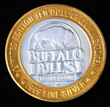 Buffalo Bill's Limited Edition $10 Gaming Token. GT223: "Buffalo Bill's Limited Edition $10 Gaming Token. GT223. Excellent Condition! CX41CH. .999 Fine Silver Buffalo Bill's Limited Edition $10 Gaming Token. Doc Holiday. Jean, NV. Thank you for viewing thi