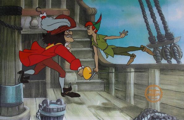 Peter Pan - Limited Edition Disney Serigraph Cel: "Peter Pan - Limited Edition Disney Serigraph Cel - Fine Art Walt Disney Serigraph Cel - UA52WP - An animated film is comprised of thousands of individual hand-pained cels, which, photographed, one af