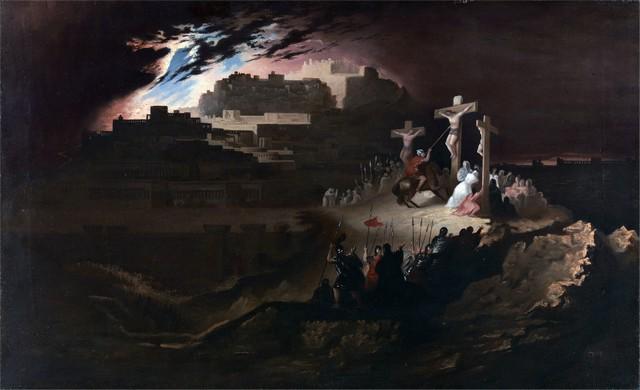 John Martin - Calvary: Artist: John Martin - Title: Calvary - Medium: Fine Art Reproduction Giclee on Canvas - Image Size: Approximately 12 inches x 20 inches - Unframed on Unstretched Canvas - Biography: John Martin (19 Ju