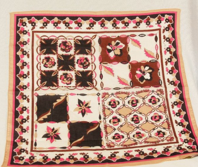 New Authentic Emilio Pucci Scarf Bandana ED517: "New Authentic Emilio Pucci Scarf Bandana ED517. Excellent Condition! JG9NC. This is a new 100% AUTHENTIC GENUINE "PUCCI" made in Italy 100% Cotton design print scarf! It has a retail value of $120.00
