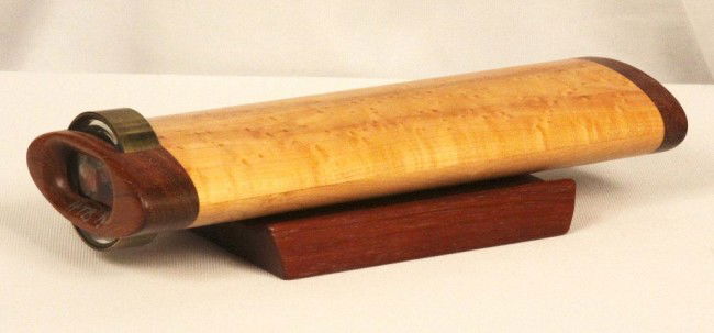 Henry Bergeson Rare Wood Kaleidoscope NS112: "Henry Bergeson Rare Wood Kaleidoscope NS112. Excellent Condition! SLKA. This is a wonderful Henry Bergeson Kaleidoscope. It is valued at over $400.00. It features Bubinga wood with brirds eye maple e