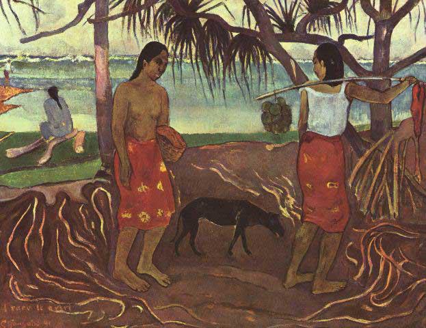 Paul Gauguin - Raro Te Ouiri: Artist: Paul Gauguin - Title: Raro Te Ouiri - Medium: Fine Art Reproduction Giclee on Canvas - Image Size: Approximately 15.5 inches x 20 inches - Unframed on Unstretched Canvas - Biography: French po
