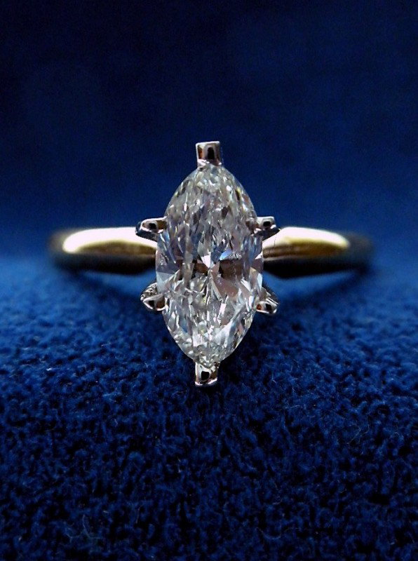 Ladies 14KT Yellow Gold & Diamond Solitaire Ring A2147: Ladies 14KT Yellow Gold & Diamond Solitaire Ring A2147. Excellent Condition! WP1501FN One electronically tested 14KT yellow gold ladies cast diamond solitaire ring. Condition is good. Bright polish fi