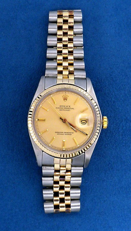 Gents Rolex Two-Tone DateJust Model Wristwatch A2709: "Gents Rolex Two-Tone DateJust Model Wristwatch A2709. Excellent Condition! ZZ1481SZ. One gents, hand crafted and machine milled Rolex two-tonw DateJust wristwatch electronically tested stainless stee