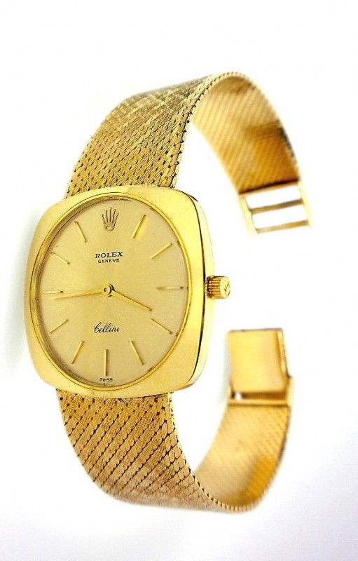 Gents 18KT Gold Rolex Cellini Wristwatch A2740: "Gents 18KT Gold Rolex Cellini Wristwatch A2740. Excellent Condition! NC538HA. One gents, custom cast & assembled Rolex Cellini wristwatch, electronically tested 18KT yellow gold, Bezel: polished 18KT