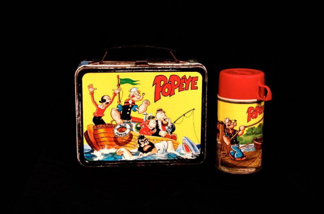 1964 Popeye Metal Lunchbox & Thermos. ED689: "1964 Popeye Metal Lunchbox & Thermos. Excellent Vintage Condition! GF101HF Thank you for viewing this lot. We are always adding new inventory and new auctions, so check back often. We appreciate your