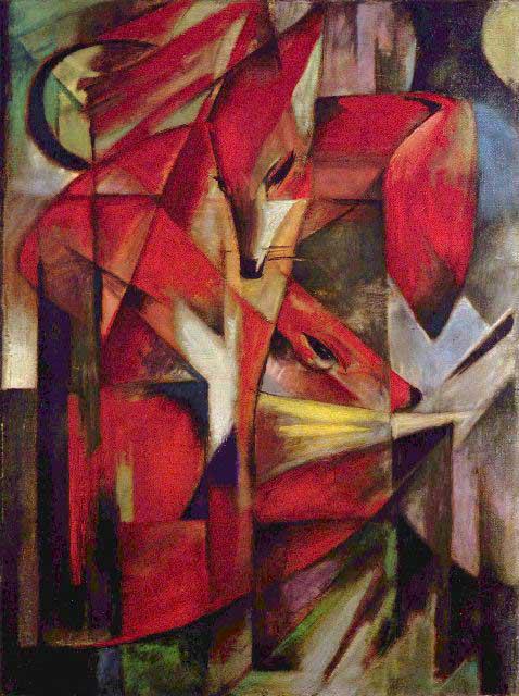 Franz Marc - Foxes: Artist: Franz Marc - Title: Foxes - Medium: Fine Art Reproduction Giclee on Canvas - Image Size: Approximately 20 inches x 15 inches - Unframed on Unstretched Canvas - Biography: An innovative artist,