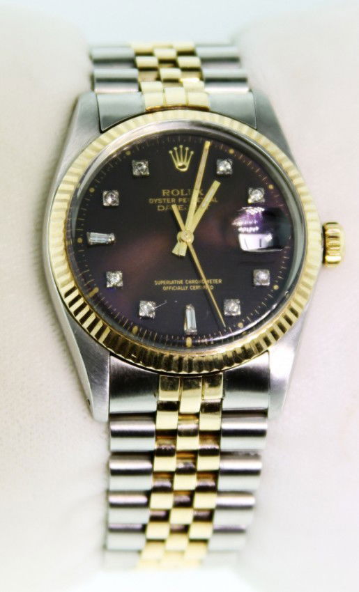 Gents Rolex Two-Tone DateJust Model Wristwatch A2744: Gents Rolex Two-Tone DateJust Model Wristwatch A2744. Excellent Condition! KS3191GA. One gents, hand crafted & machine milled Rolex two-tone DateJust wristwatch electronically tested stainless steel a