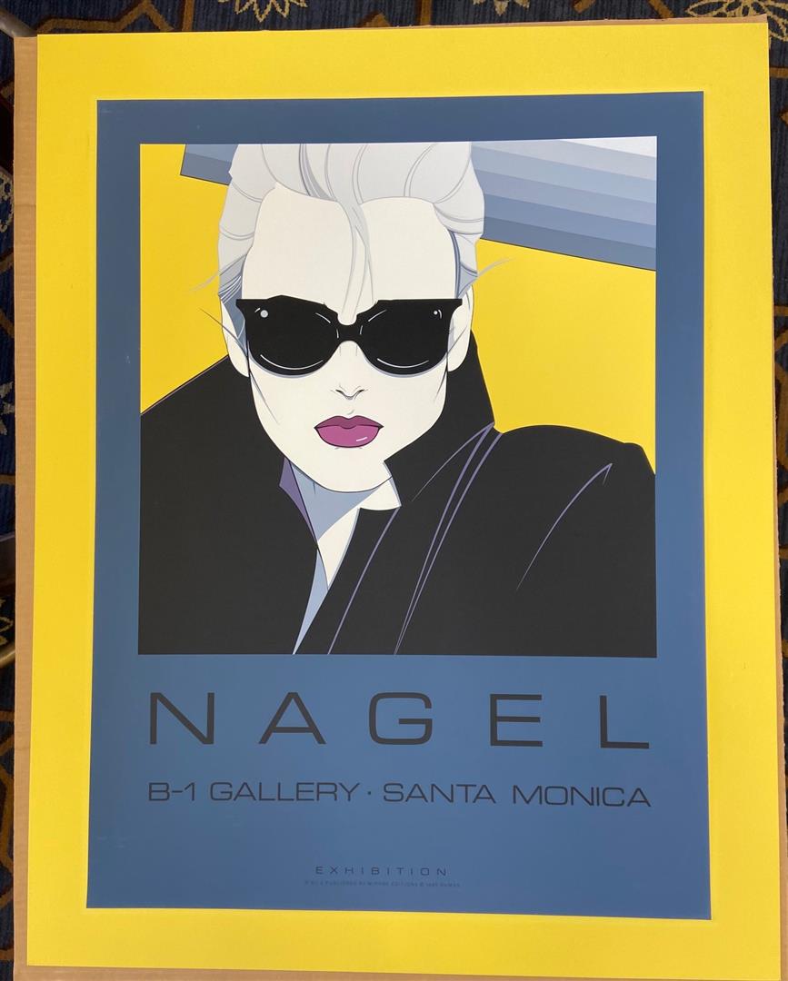 Patrick Nagel Commemorative # 5: Patrick Nagel's unsigned serigraph C5, 31.5x23.5" matted to 38x30" on yellow.
