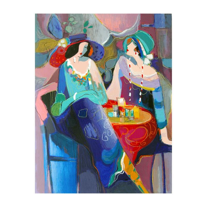 Pastel Gathering by Maimon, Isaac: "Pastel Gathering" is a limited edition serigraph on paper by Isaac Maimon, numbered and hand signed by the artist. Includes Letter of Authenticity. Measures approx. 19" x 24" (border), 16.5" x 21.5" 