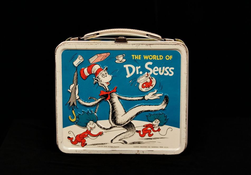 Rare 1970 Dr. Seuss Metal Lunchbox & Thermos: "Rare 1970 Dr. Seuss Metal Lunchbox & Thermos. Excellent Vintage Condition! VU99WL Thank you for viewing this lot. We are always adding new inventory and new auctions, so check back often. We apprecia