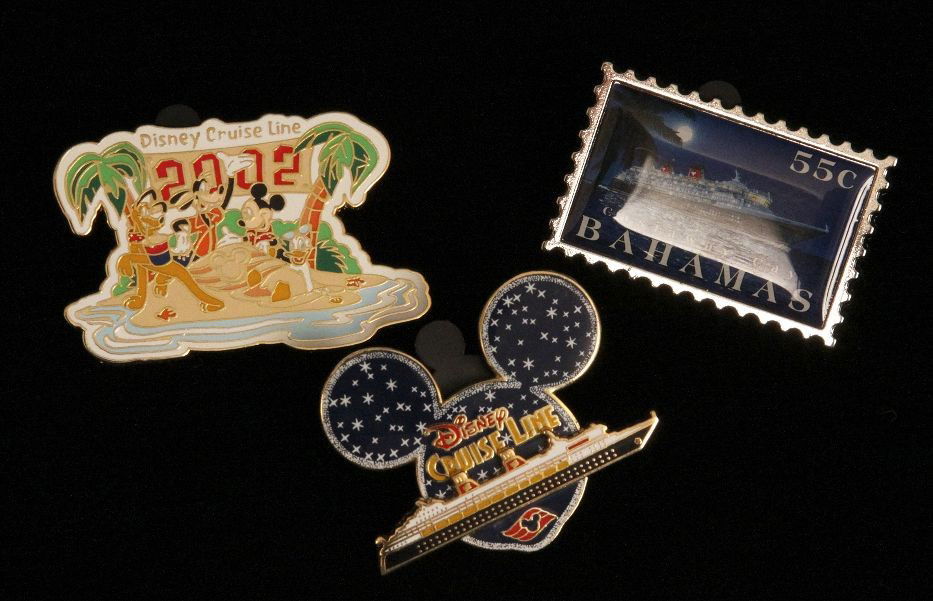 Lot of 3 Disney Crusie Line Collectors Pins NS135: "Lot of 3 Disney Crusie Line Collectors Pins NS135. Excellent Condition! SLKA. Disney Cruise Line collectors pins. Lot contains: (1) Disney Cruise Line ship pin; (1) Disney Cruise Line 2002 pin and (1