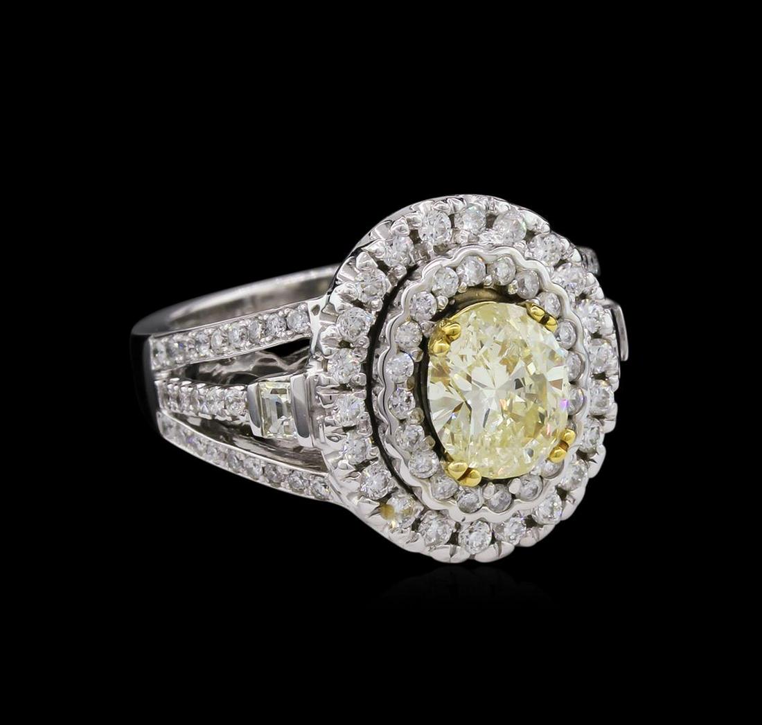 14KT White Gold 1.24 ctw I-1/Light Yellow GIA Cert Diamond Ring: 14KT White Gold 1.24ct I-1/Light Yellow GIA Cert Diamond Ring. Great Condition! YM1055RF. One electronically tested 14KT white gold ladies cast diamond unity ring. Condition is new, good workmanship. 