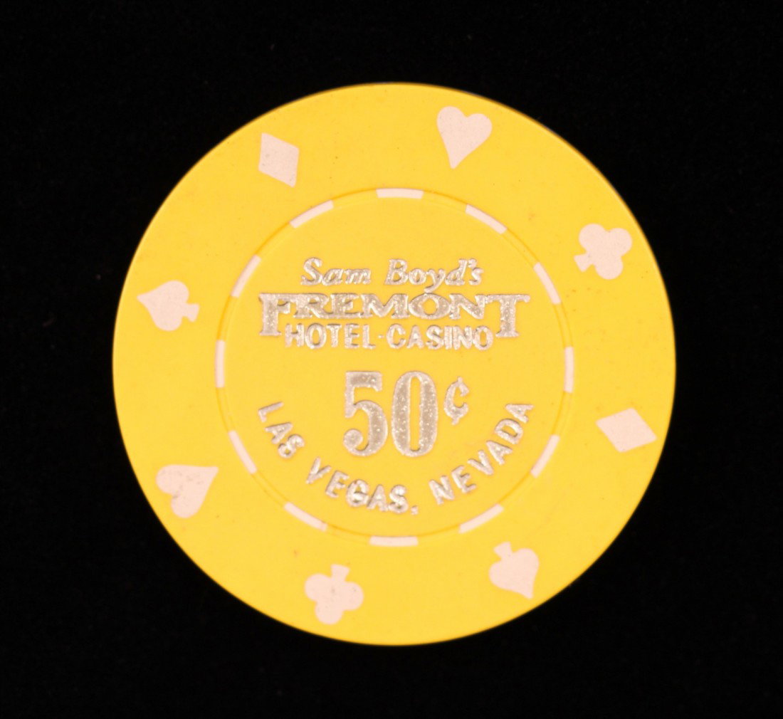 50 Cent Sam Boyds Fremont Poker Chip GT274: "50 Cent Sam Boyds Fremont Poker Chip GT274. As-Is Condition! XI4SQ. One 50 cent poker chip from Sam Boyds Fremont in Las Vegas, NV. Thank you for viewing this lot. We are always adding new inventory 