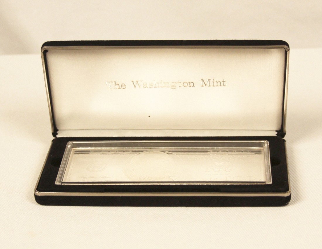 1998 Franklin $100 Silver Proof Bar-4 Troy Oz .999 Silv: "1998 Franklin $100 Silver Proof Bar-4 Troy Oz .999 Silver CS174. As-Is Condition! ZS151FM. This 1988 series Ben Franklin $100 silver proof weighs a full 4 Troy ounces and contains 1920 grains of Silv