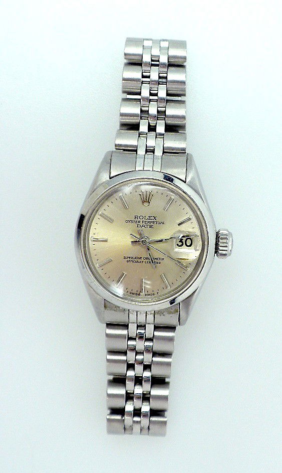 Vintage Lady Rolex Stainless Steel Date Wristwatch A271: "Vintage Lady Rolex Stainless Steel Date Wristwatch A2712. Excellent Vintage Condition! TZ1011EL. One ladies, hand crafted and machine milled Rolex Date Model Stainless Steel wristwatch electronically