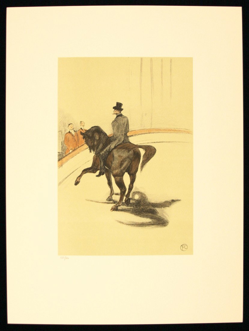Toulouse-Lautrec "Haute Ecole-Le Pas Espagnol" Litho AP: "Toulouse-Lautrec "Haute Ecole-Le Pas Espagnol" Litho AP348. Excellent Condition! XP13WN. Rare Limited Edition Crayon Drawn Lithograph of Toulouse-Lautrec's "Haute Ecole - Le Pas Espagnol", one of 39 