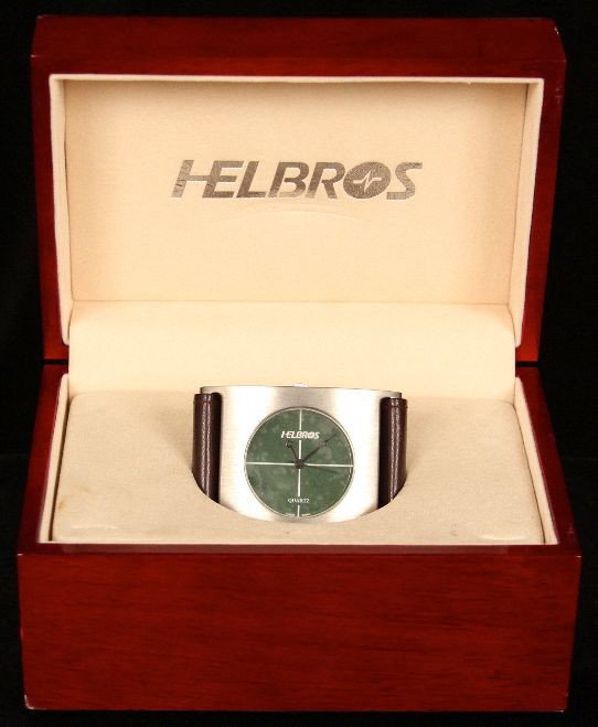 Helbros Clock with Box ED882: "Helbros Clock with Box ED882. Excellent Vintage Condition! OA91GD. New in box Stainless steel back Helbros Clock with manufacturers warranty. Has adjustable straps with velcro and is Quartz movement.