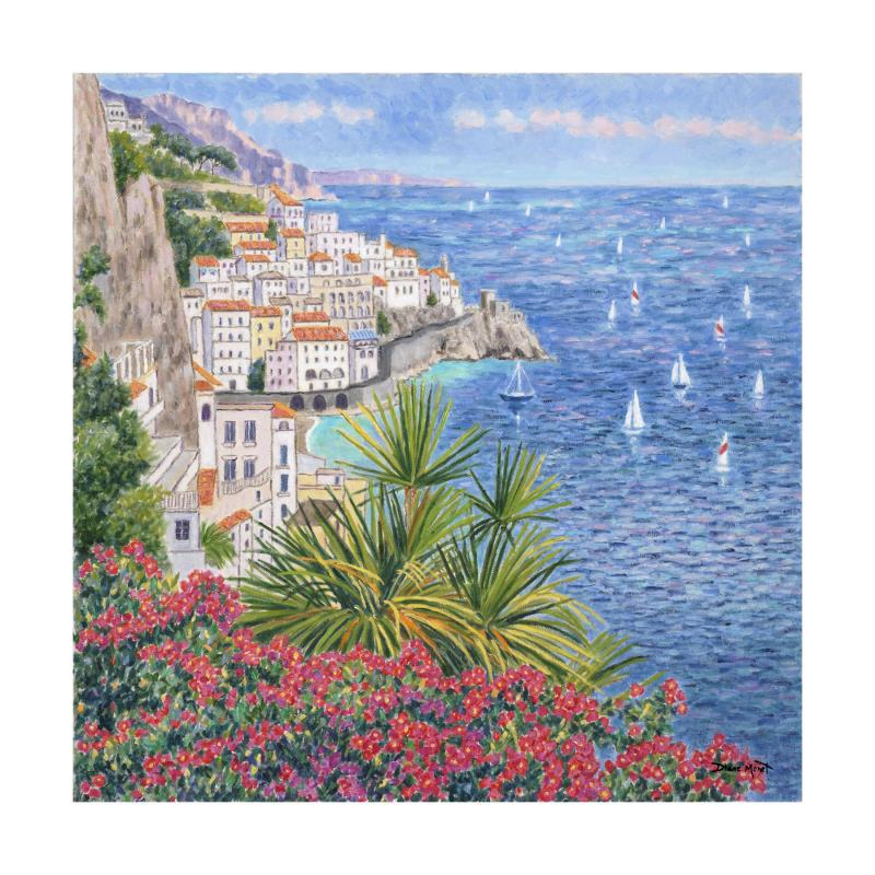 Amazing Amalfi by Monet, Diane: "Amazing Amalfi" is a hand embellished limited edition giclee on canvas by Diane Monet, numbered and hand signed by the artist. Includes Letter of Authenticity. Measures approx. 20" x 20" (image).