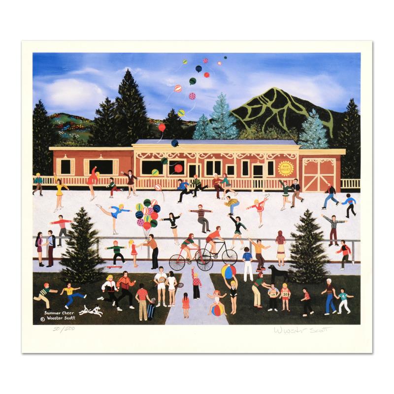Summer Cheer by Wooster Scott, Jane: "Summer Cheer" is a limited edition offset lithograph on paper, numbered and hand signed by Jane Wooster Scott. Includes letter of authenticity. Measures approx. 15" x 13.5" (with border); 14" x 11.5"