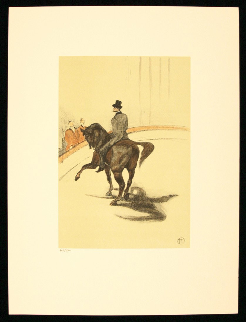 Toulouse-Lautrec "Haute Ecole-Le Pas Espagnol" Litho AP: "Toulouse-Lautrec "Haute Ecole-Le Pas Espagnol" Litho AP346. Excellent Condition! BR13AI. Rare Limited Edition Crayon Drawn Lithograph of Toulouse-Lautrec's "Haute Ecole - Le Pas Espagnol", one of 39 