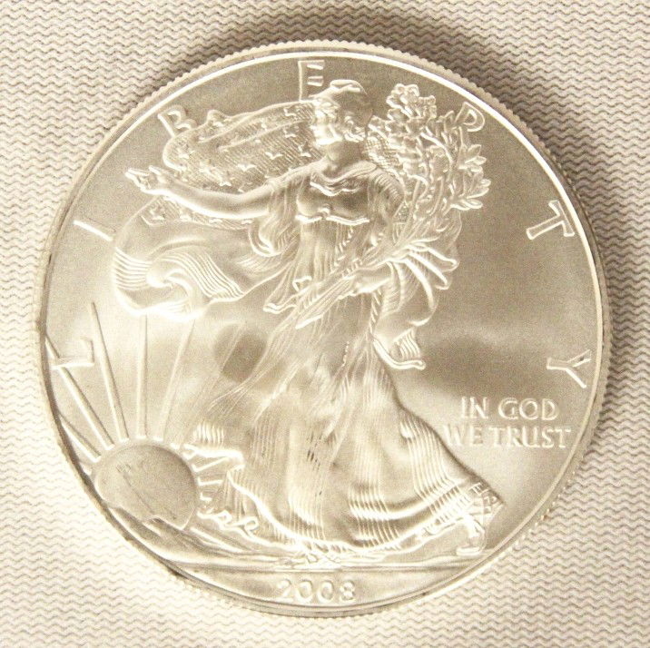 2008 American Silver Eagle COMS127: "2008 American Silver Eagle COMS127. As-Is Condition! PJ14SC. 2008 American Silver Eagle. 1 oz. fine silver. Thank you for viewing this lot. We are always adding new inventory and new auctions, so che