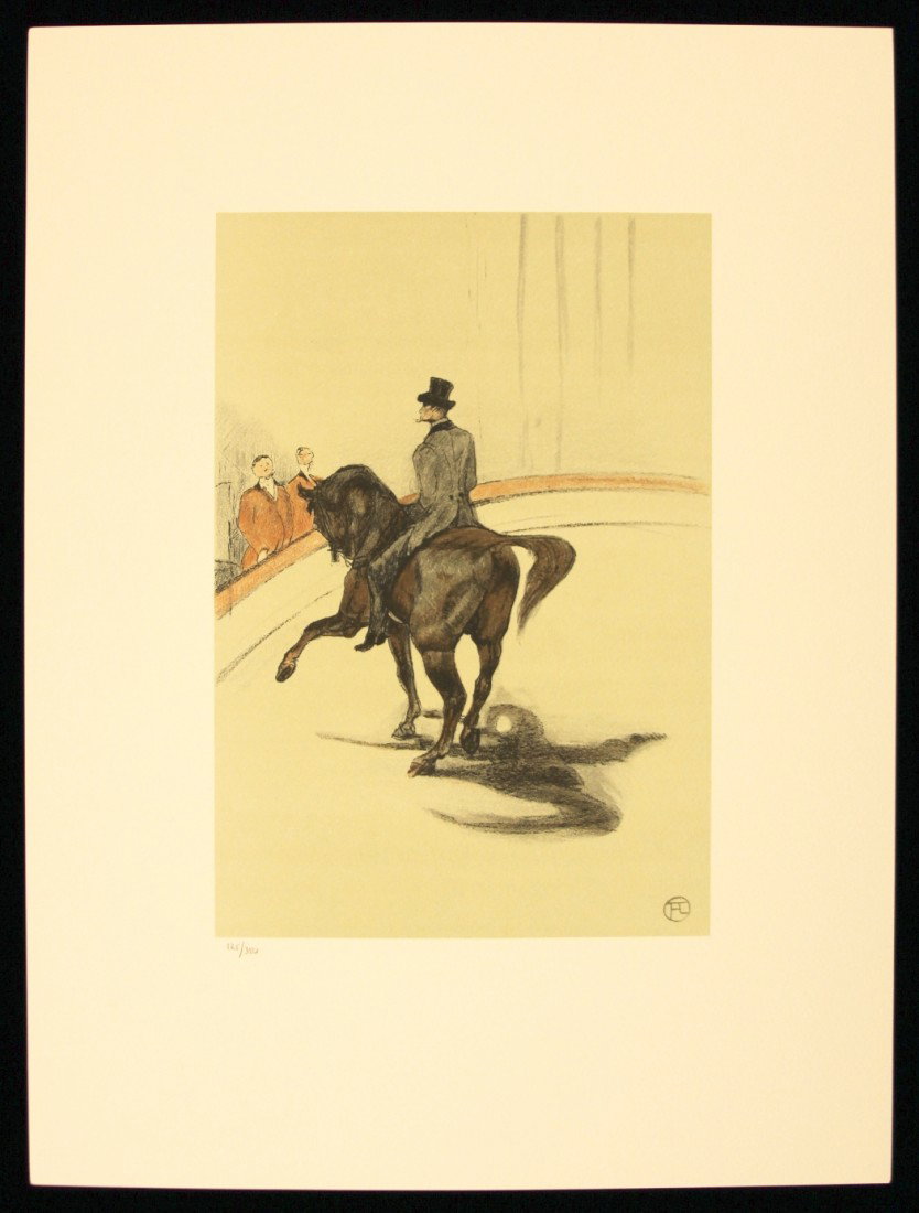 Toulouse-Lautrec "Haute Ecole-Le Pas Espagnol" Litho AP: "Toulouse-Lautrec "Haute Ecole-Le Pas Espagnol" Litho AP345. Excellent Condition! YR13UM. Rare Limited Edition Crayon Drawn Lithograph of Toulouse-Lautrec's "Haute Ecole - Le Pas Espagnol", one of 39 