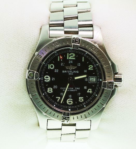 Breitling Stainless Steel Colt Quartz Chronometre Wrist: "Breitling Stainless Steel Colt Quartz Chronometre Wristwatch A602. Excellent Condition! BG1021FJ. Breitling Stainless Steel Colt Quartz Chronometre Wristwatch. Gents wristwatch electronically tested