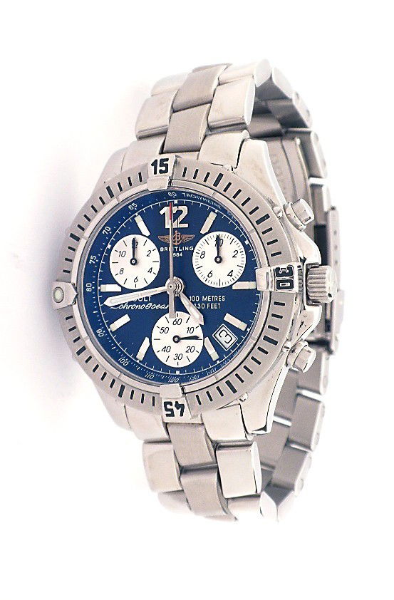 Breitling Chrono Colt Ocean Stainless Steel Wristwatch : "Breitling Chrono Colt Ocean Stainless Steel Wristwatch A3220. Extra Fine Condition! WR1361ME. One gents, custom cast and hand crafted Breitling Chrono Colt Ocean wristwatch electronically tested stai