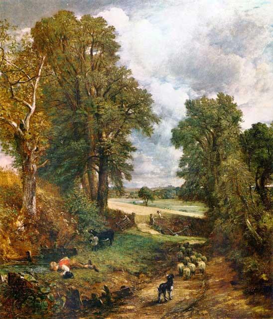 Constable - The Cornfield of 1826: Artist: John Constable - Title: The Cornfield of 1826 - Medium: Fine Art Reproduction Giclee on Canvas - Image Size: Approximately 20 inches x 17 inches - Unframed on Unstretched Canvas - Biography: J