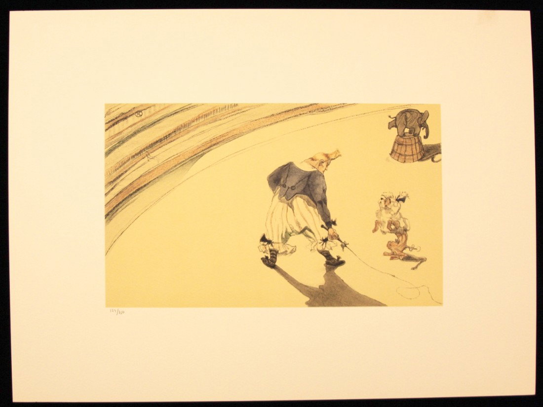 Toulouse-Lautrec "Clown Dresseur" Ltd Ed Litho A298: "Toulouse-Lautrec "Clown Dresseur" Ltd Ed Litho A298. Excellent Condition! DR13AE. Rare Limited Edition Crayon Drawn Lithograph of Toulouse-Lautrec's "Clown Dresseur", one of 39 drawings in his "The C