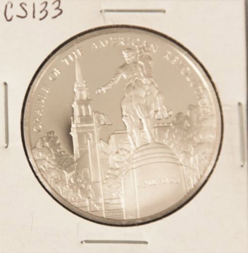 82nd Anniversary Convention Salute to ANA Commemorative: 82nd Anniversary Convention Salute to ANA Commemorative Silver Coin COMS3. As-Is Condition! KP42DC. 82nd Anniversary Convention Salute to the ANA, Boston August 1973 Commemorative Silver Coin Cradle o