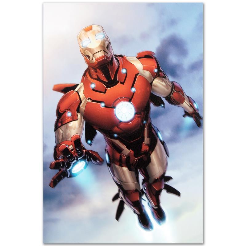 Invincible Iron Man #25 by Marvel Comics: A piece of comic book history, this limited edition, from original art by Salvador Larroca, depicts Iron Man in action. Salvador Larroca is a Spanish comic book artist, primarily known for his work on