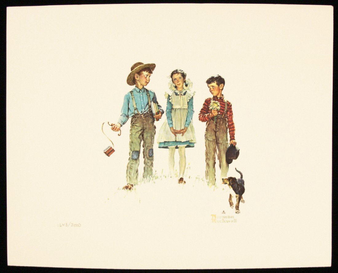 Norman Rockwell "Young Man's Fancy" Fine Art Pring AP53: Norman Rockwell Young Man's Fancy" Fine Art Pring AP532. Excellent Condition! CR12EC. One fine art print of "Young Man's Fancy", a part of the "Me and My Pal Suite" by Norman Rockwell. Limited edition