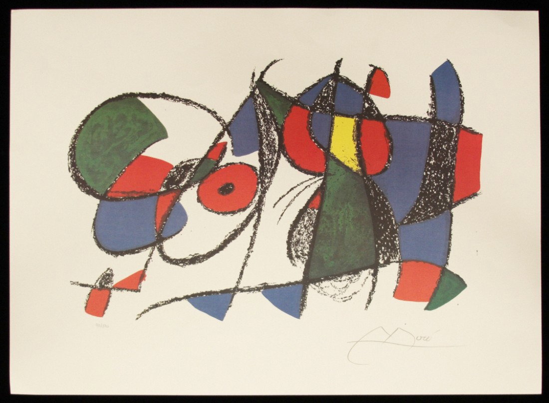 Joan Miro "Volume II-Litho VIII" Fine Art Print AP499: Joan Miro Volume II-Litho VIII" Fine Art Print AP499. Excellent Condition! GT61AK. One fine art print of "Volume II - Litho VIII" by Joan Miro. Limited edition hand numbered print of 500 with Certific