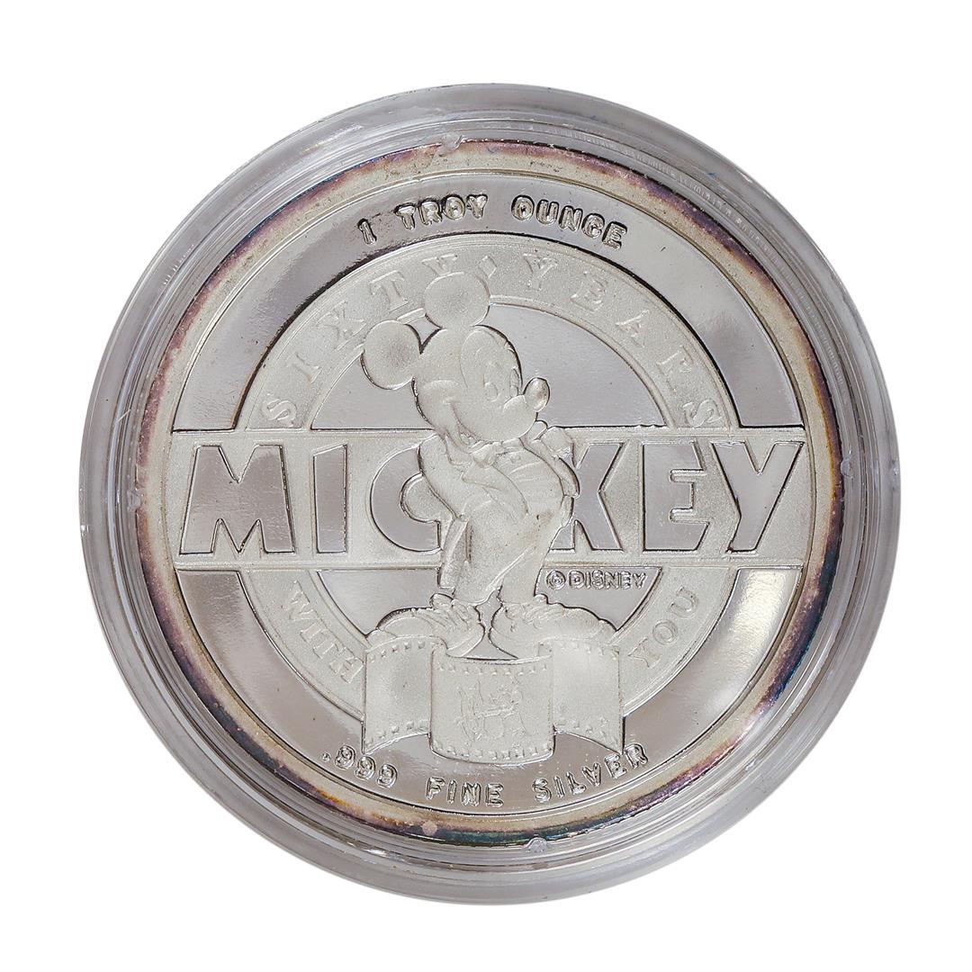 1988 Mickey Mouse 60th Anniversary Commemorative Proof Limited Edition Coin: One 1988 Mickey Mouse 60th Anniversary Commemorative Proof Limited Edition Coin.