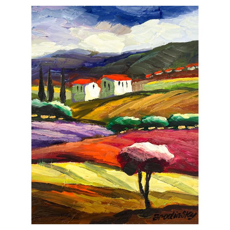 Untitled by Brodinsky Original: This is an original painting oil on canvas by Slava Brodinsky. Hand signed by the artist, this piece comes with a letter of authenticity. Measures approximately 16" x 12" (image).