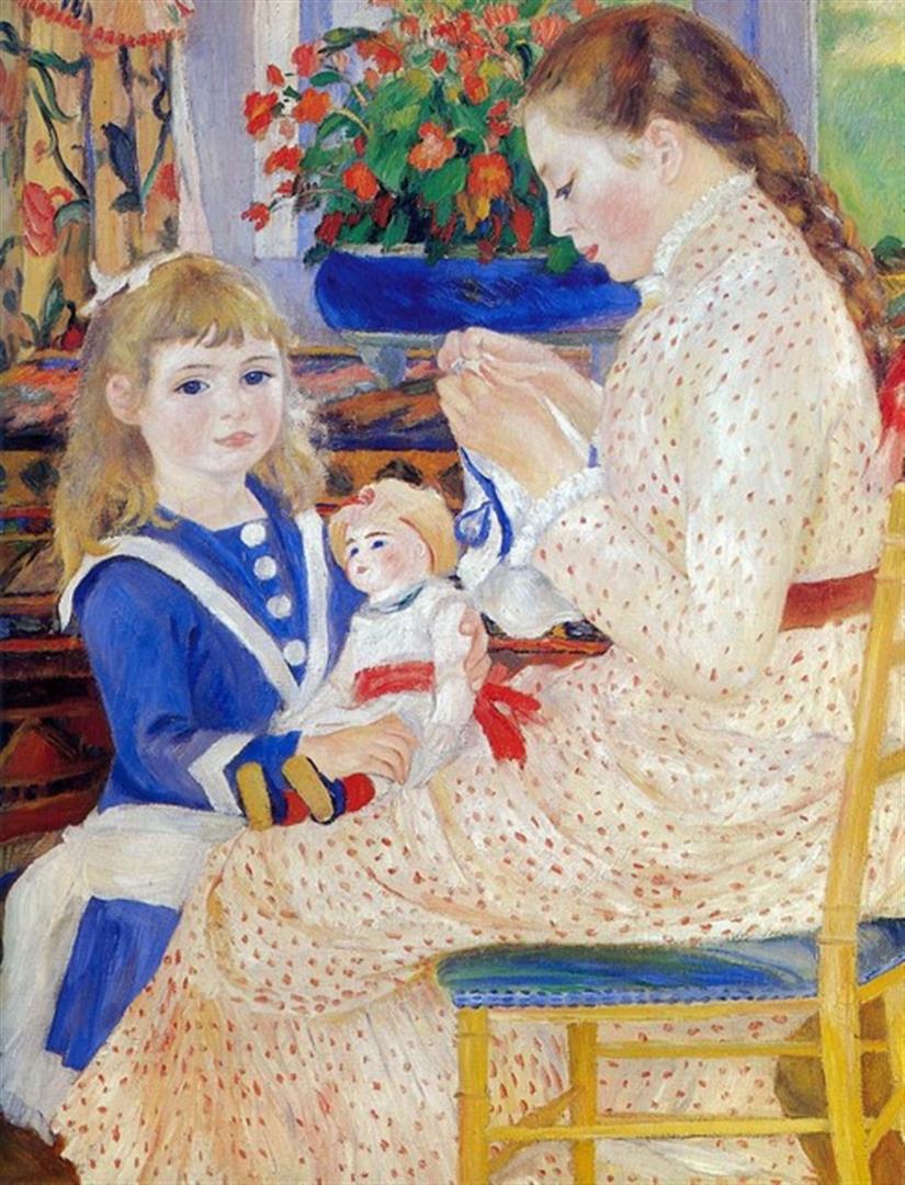 Renoir - Children In The Afternoon In Wargemont (Detail): Artist: Pierre-Auguste Renoir 1841-1919 - Title: Children In The Afternoon In Wargemont (Detail) - Medium: Fine Art Reproduction Giclee on Canvas - Image Size: Approximately 32 inches x 24.5 inches - 