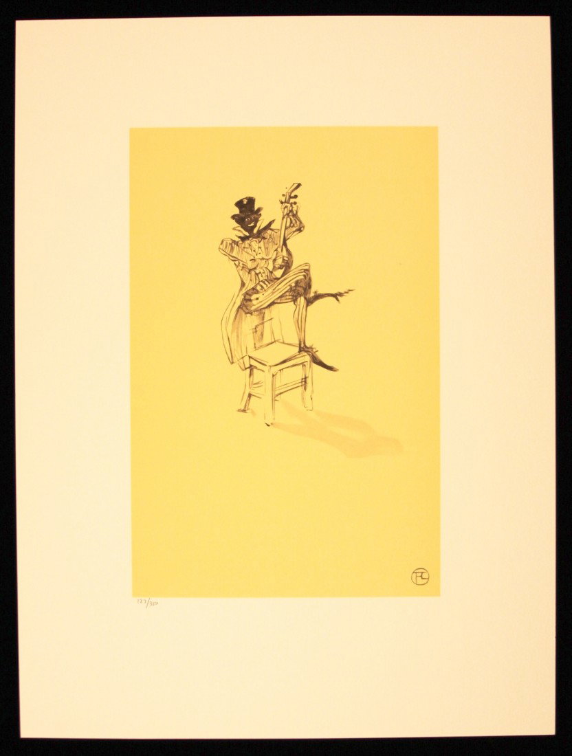 Toulouse-Lautrec "Negre Jouant du Banjo" Ltd Ed Litho A: "Toulouse-Lautrec "Negre Jouant du Banjo" Ltd Ed Litho AP382. Excellent Condition! FF13YA. Rare Limited Edition Crayon Drawn Lithograph of Toulouse-Lautrec's "Negre Jouant du Banjo", one of 39 drawing