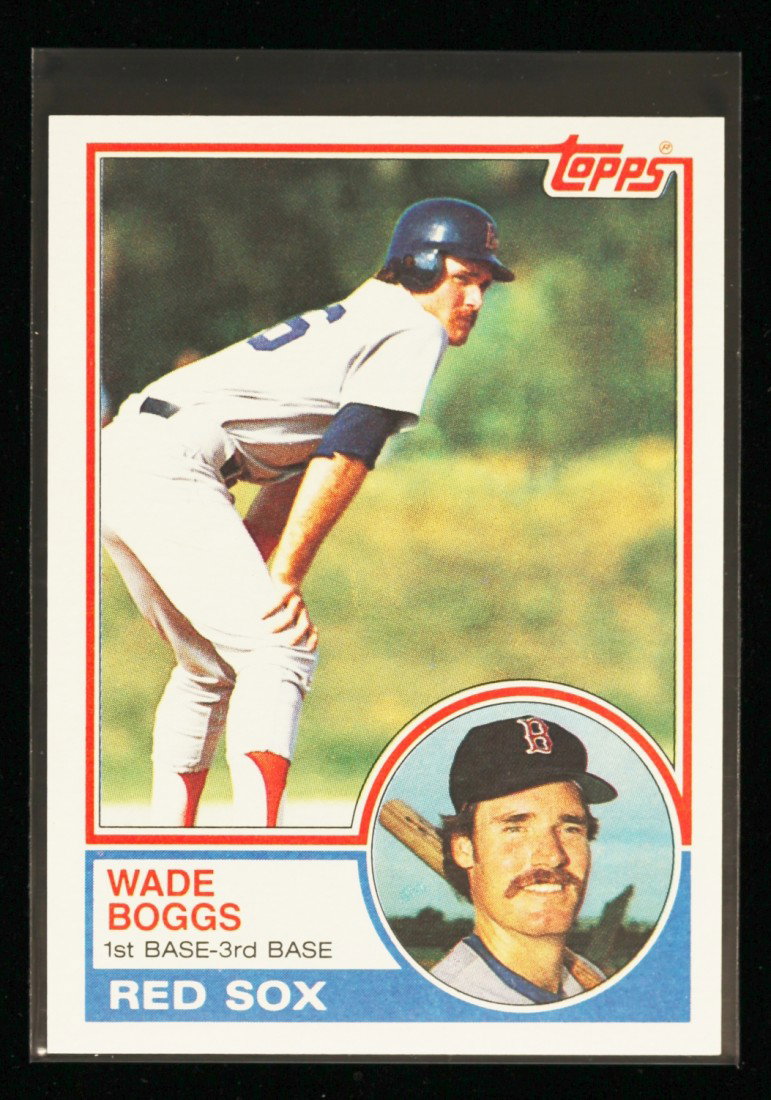 1983 Topps Wade Boggs Rookie Card C219: "1983 Topps Wade Boggs Rookie Card C219. As-Is Condition! KI11UL. One 1983 Topps Wade Boggs Rookie Card #498. Team: Boston Red Sox. Thank you for viewing this lot. We are always adding new inventory a