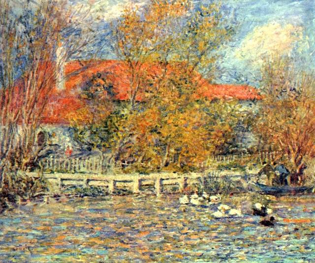 Renoir - Duck Pond: Artist: Pierre-Auguste Renoir 1841-1919 - Title: Duck Pond - Medium: Fine Art Reproduction Giclee on Canvas - Image Size: Approximately 16.75 inches x 20 inches - Unframed on Unstretched Canvas - Biog