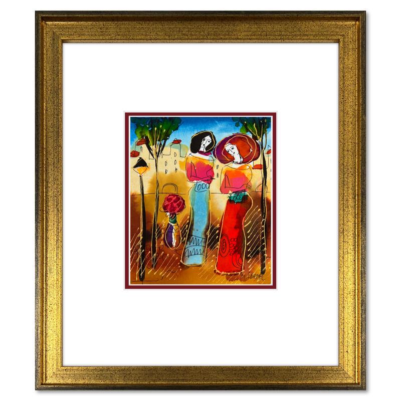 Untitled by Leider Original: This is an original mixed media watercolor painting on paper by Moshe Leider. Hand signed by the artist, this piece comes custom framed and includes a Letter of Authenticity. Measures approximately 15