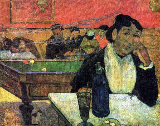 Paul Gauguin - Madame Ginoux in Cafe: Artist: Paul Gauguin - Title: Madame Ginoux in Cafe - Medium: Fine Art Reproduction Giclee on Canvas - Image Size: Approximately 15.75 inches x 20 inches - Unframed on Unstretched Canvas - Biography: 