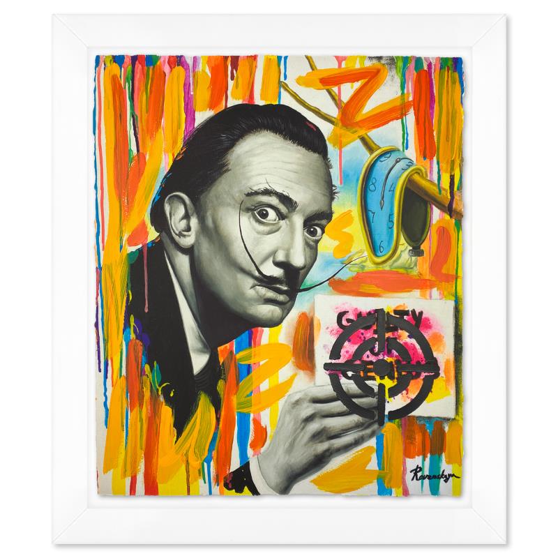 Guilty of Genius by Rovenskaya Original: "Guilty of Genius" is a one-of-a-kind mixed media on deckle edge paper by Nastya Rovenskaya, Hand signed by the artist. This piece comes floating in a custom frame. Includes Letter of Authenticity. Me