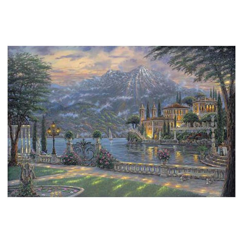 Villa Balbianello by Finale, Robert: "Villa Balbianello" is an artist embellished limited edition giclee on stretched canvas by Robert Finale. The piece is hand signed, numbered MP 1/1 , and comes with a certificate of authenticity. Meas