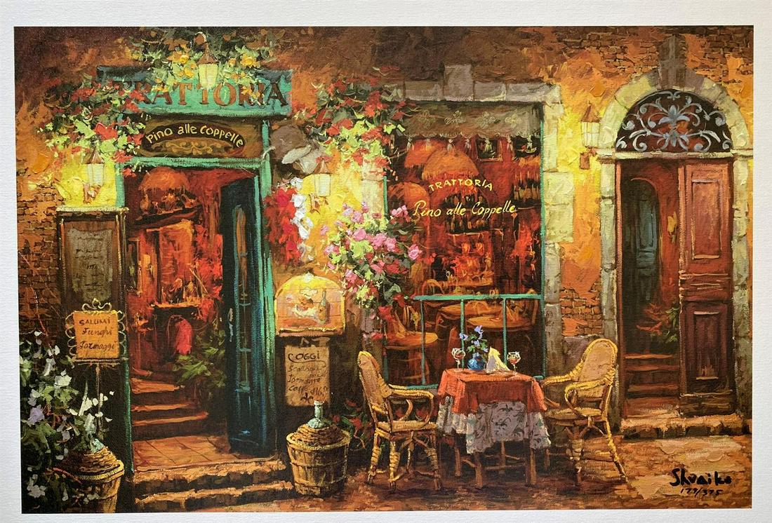 Viktor Shvaiko "La Bella Notte": Viktor Shvaiko "La Bella Notte" Hand Signed and Numbered Limited Edition Embellished Giclee on Canvas Dimensions: 12 x 18 inches (Note: edition number received may differ from photo)