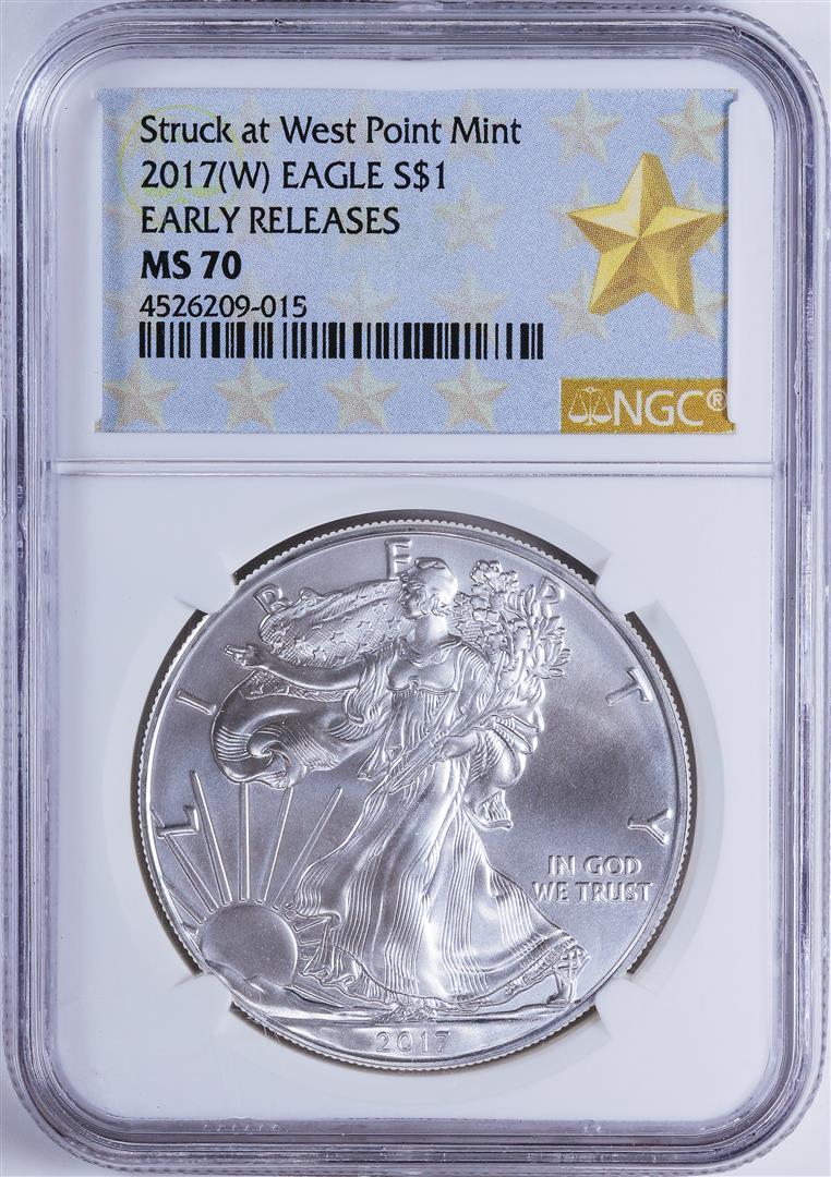2017-W $1 American Silver Eagle NGC MS70 Early Releases: One 2017-W $1 American Silver Eagle NGC MS70 Early Releases.