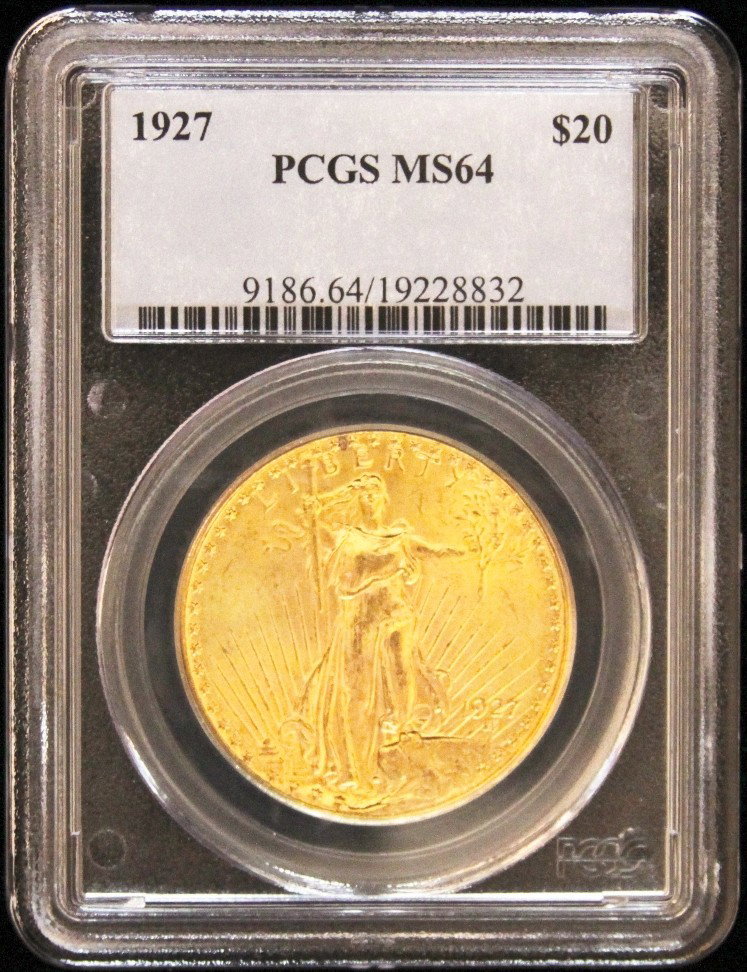 1927 $20 PCGS MS64 St. Gaudens Double Eagle Gold Coin G: 1927 $20 PCGS MS64 St. Gaudens Double Eagle Gold Coin GCE126. As-Is Condition! HP1022CA. 1927 $20 PCGS MS64 St. Gaudens Double Eagle Gold Coin. Thank you for viewing this lot! We are always adding new