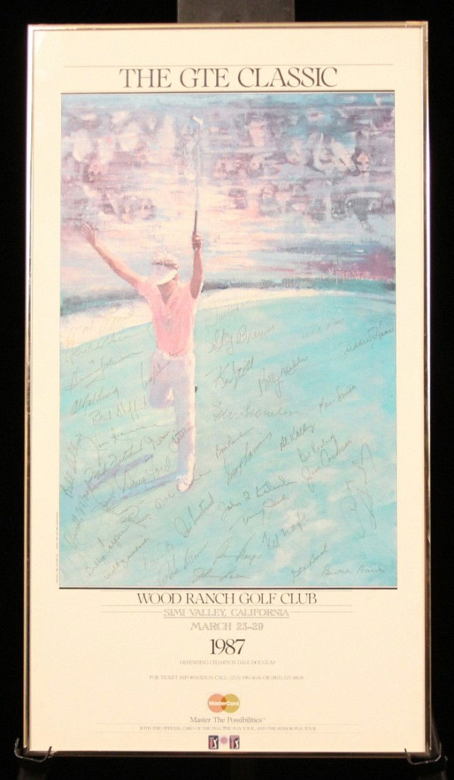 The GTE Classic Golf Tournament Signed Poster MA5: "The GTE Classic Golf Tournament Signed Poster MA5. Good Condition! MR102AG. This poster from The 1987 GTE Classic Golf Tournament is autographed by all the participants of that event including Arnold
