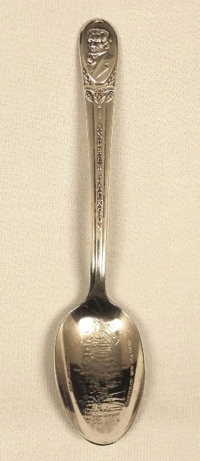 Silver Andrew Jackson Battle of New Orleans Collectable: "Silver Andrew Jackson Battle of New Orleans Collectable Spoon ED933. Excellent Vintage Condition! RP11FC. Andrew Jackson, also known as Old Hickory, was the hero of the Battle of New Orleans in 1815,